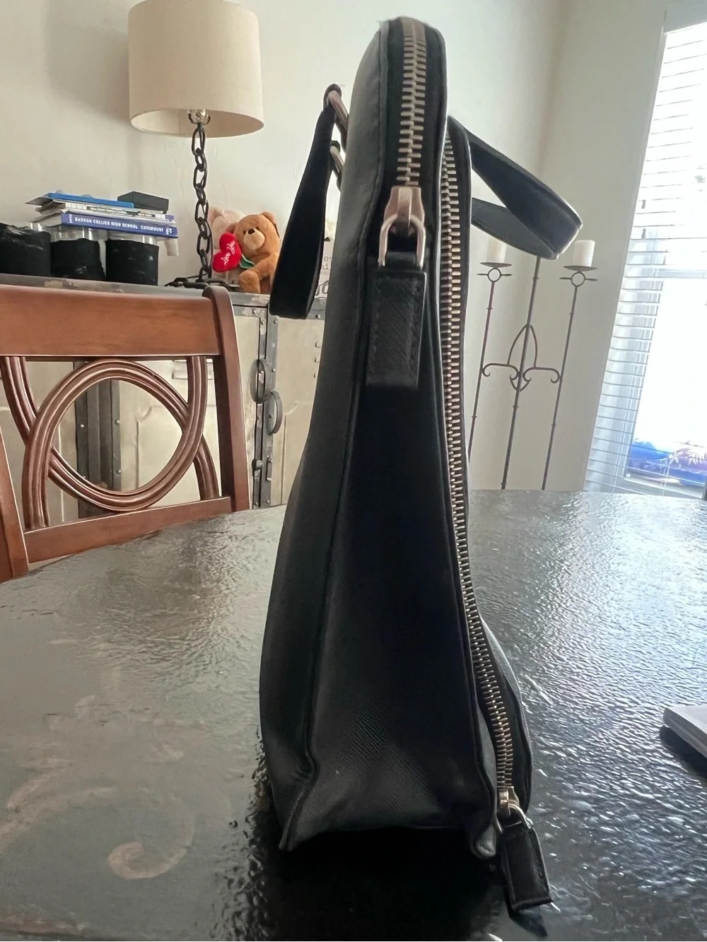 Authentic Prada Black Saffiano Leather Travel Briefcase / Business Bag
